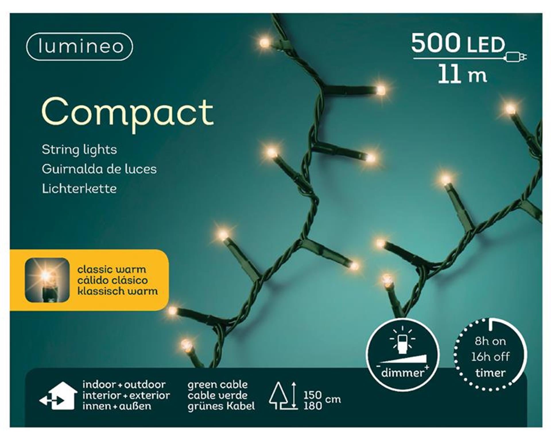 Lumineo led-verlichting compact lights buiten 500 lampen 11 meter