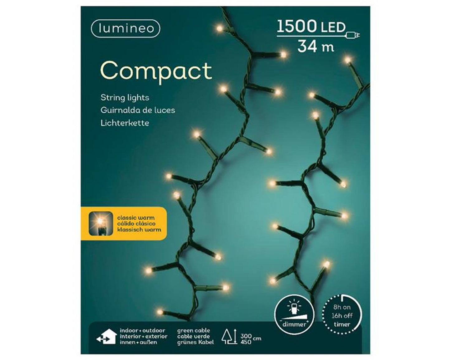 Lumineo led compact lights steady 1500l 34m