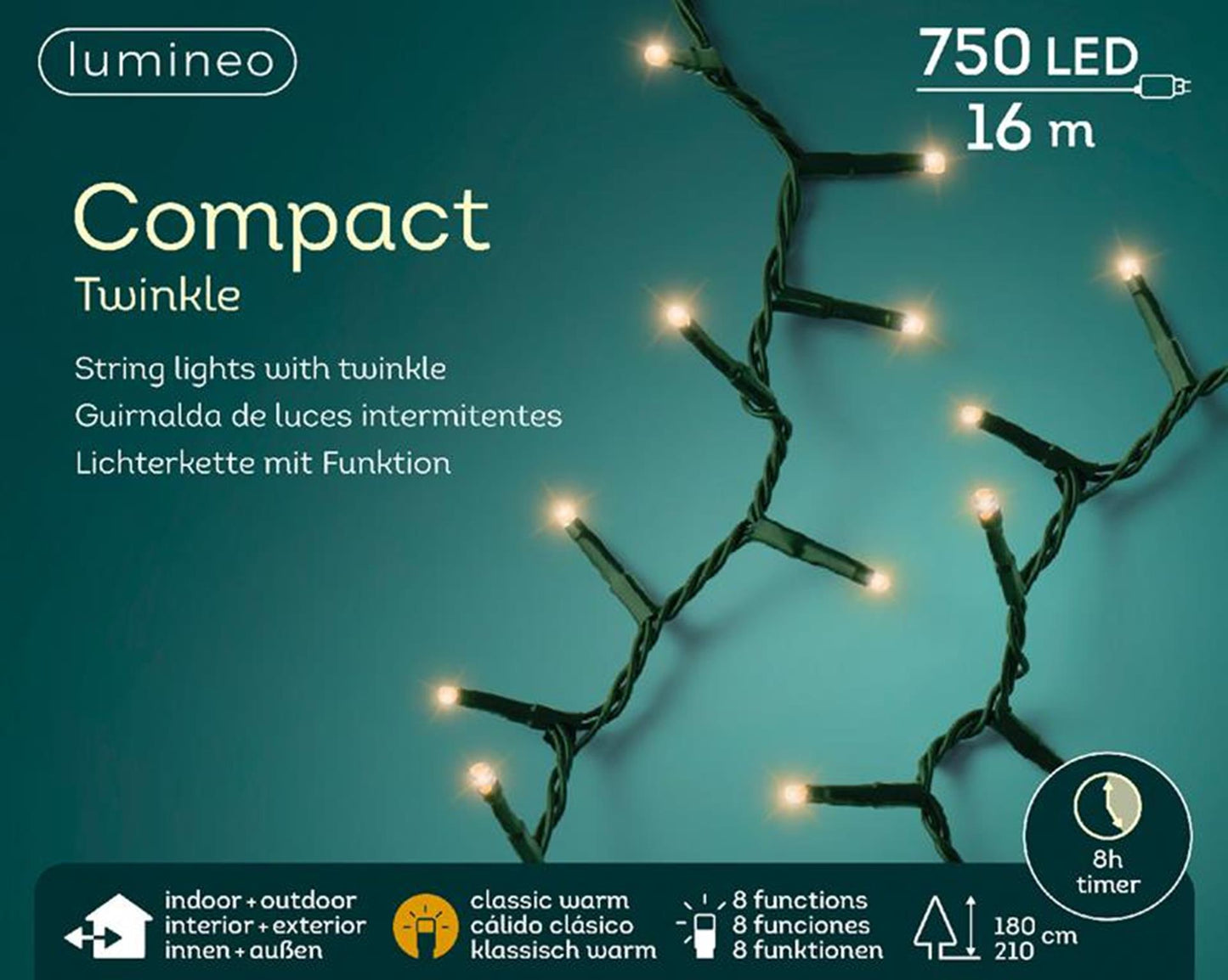 Lumineo kerstverlichting compact twinkel 750l