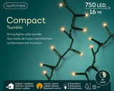 Lumineo led compact lights twinkel effect 750l 16m, 8 functie twinkel effect, 8uur timer- voor binnen en buiten - afbeelding 1
