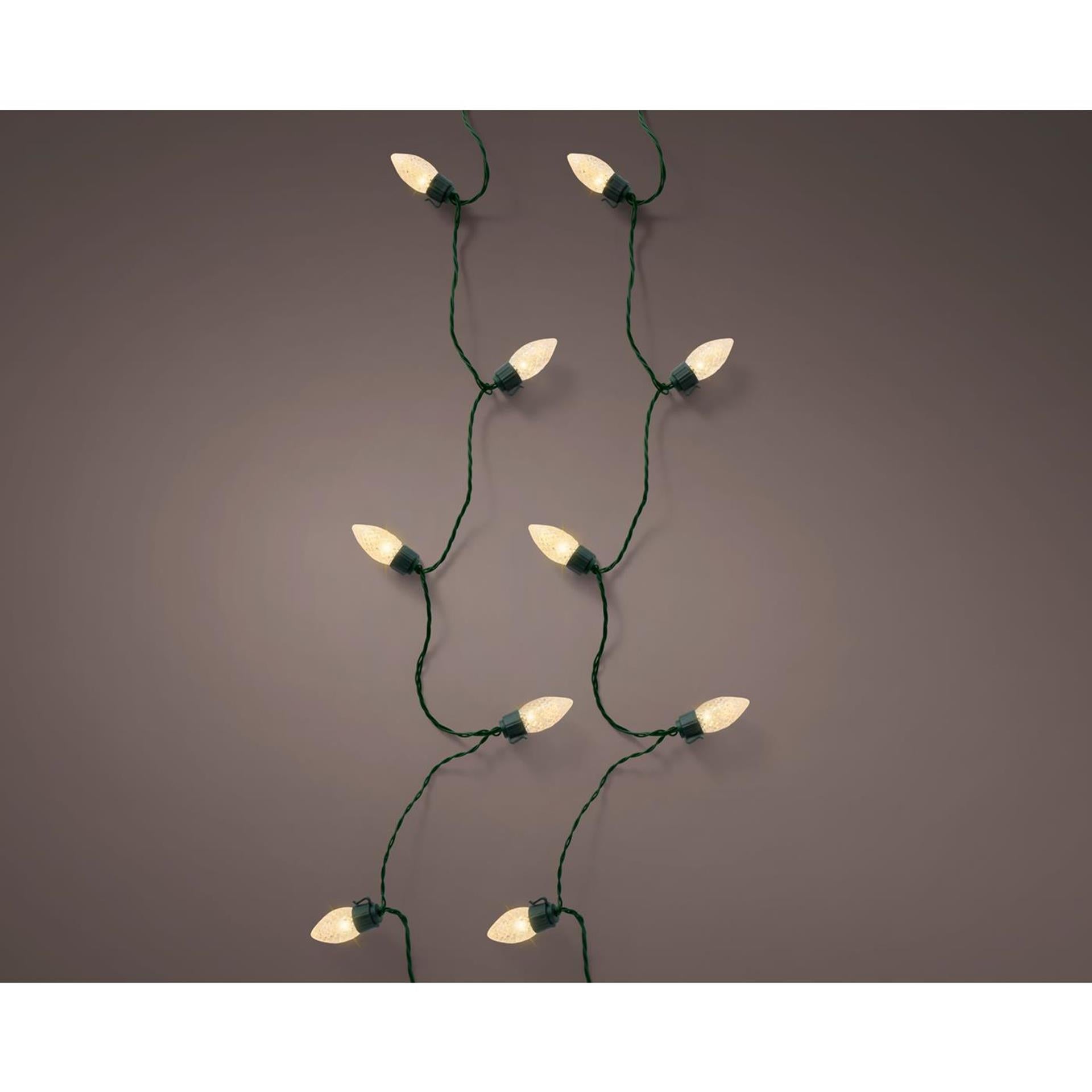 Lumineo led vintage kerstboom verlichtng 8 functie twinkel effect 50led 980cm groen soft gold