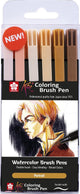 Sakura koi coloring brush pen set portrait | 6 kleuren