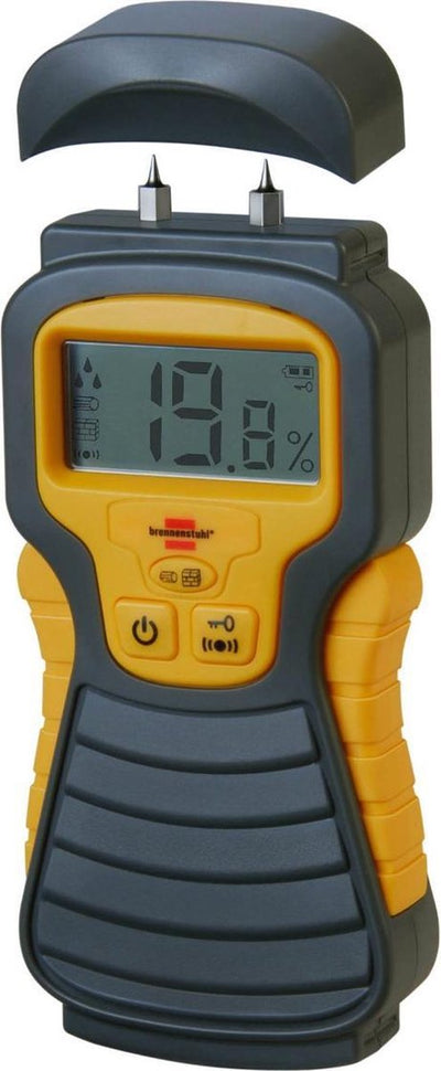 Brennenstuhl vochtmeter md (vochtigheidsmeter voor hout wanden bouwmateriaal, met lcd display) antraciet geel
