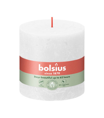 Bolsius rustiek stompkaars cloudy white ø100x100 mm 62 uur (3 stuks)