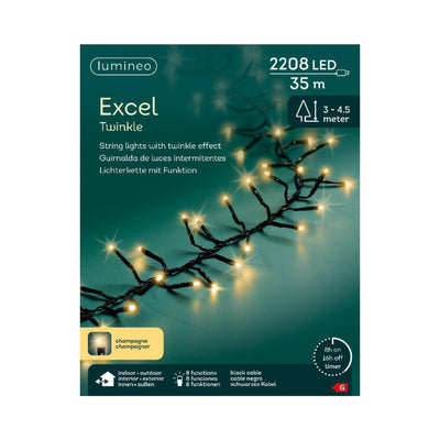 Lumineo excel twinkel 2208 led champagne
