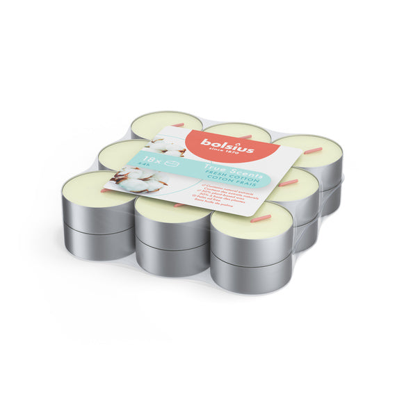 Bolsius geurtheelichten true scents fresh cotton ø38x18mm 4 uur (144x)