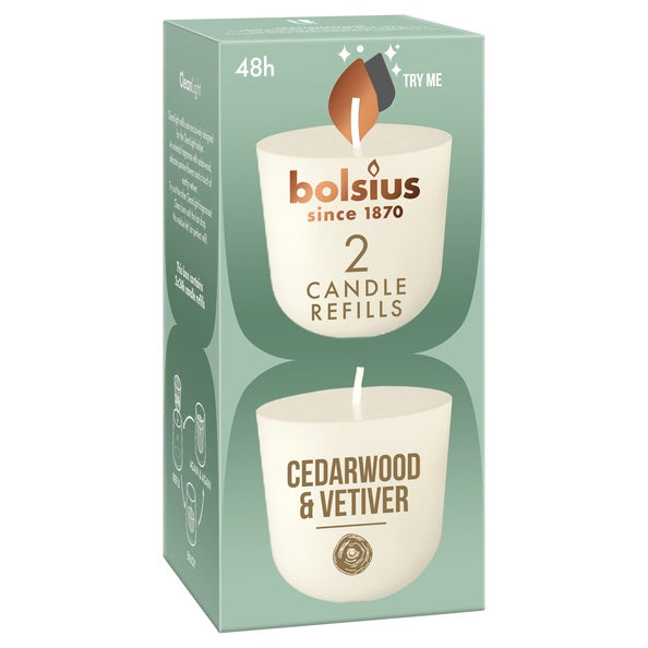 Bolsius cleanlight 2-pack cedarwood vetiver ø57x116 mm (6x 2 stuks)