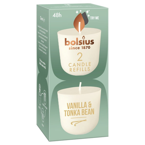 Bolsius cleanlight 2-pack vanilla tonka bean ø57x116 mm (6x 2 stuks)