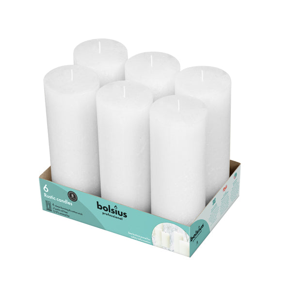 Bolsius professional stompkaars 190 68mm 65 branduren wolkenwit (6x)