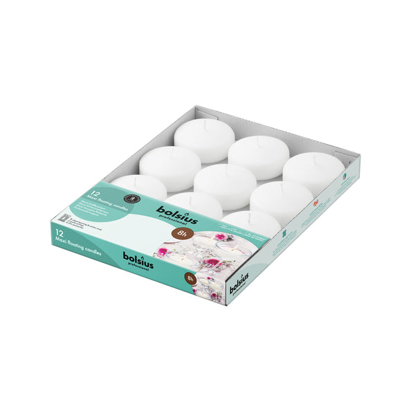 Bolsius professional maxi drijfkaarsen wit 8 branduren (8x 12 stuks)