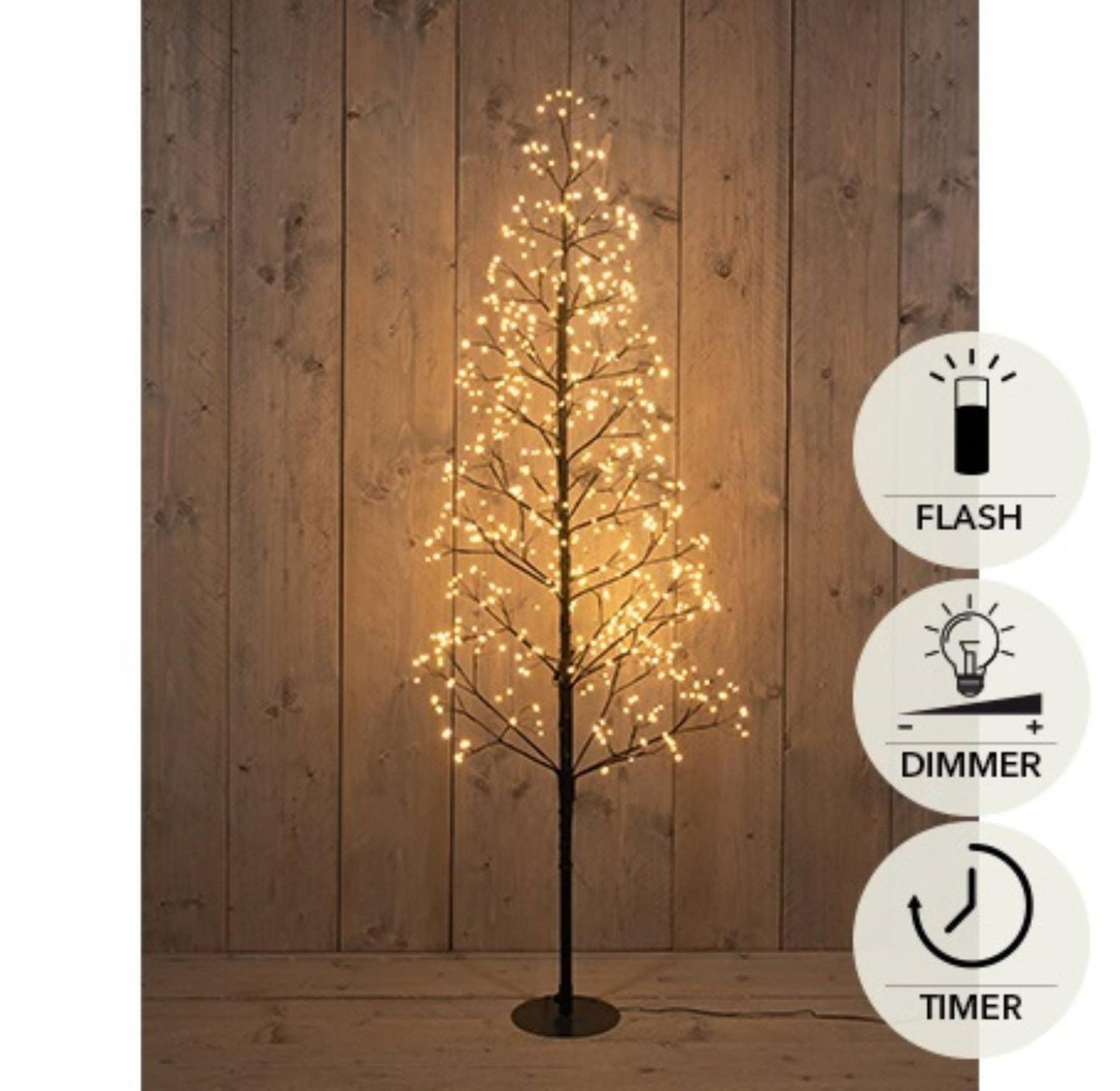 Anna's collection verlichte kerstboom 720led classic warm h150cm met flits functie, dimmer en timer ip44