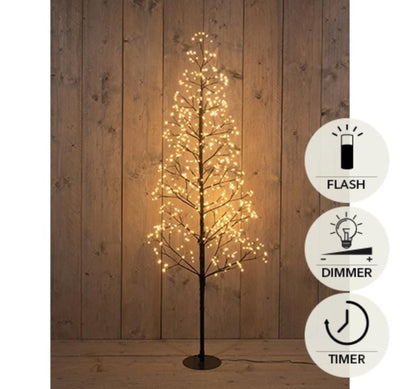Anna's collection verlichte kerstboom 720led classic warm h150cm met flits functie, dimmer en timer ip44