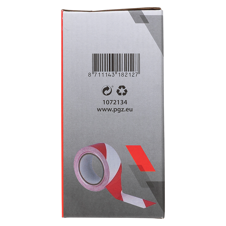 Mack 1072134 - afsperband rood wit doos 75mm x 500m - 35 micron | 3 stuks
