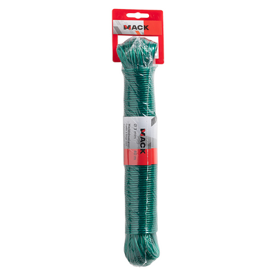 Mack 1072122 - waslijndraad pp groen streng 3mm 40m met staaldraad kern | 5 stuks