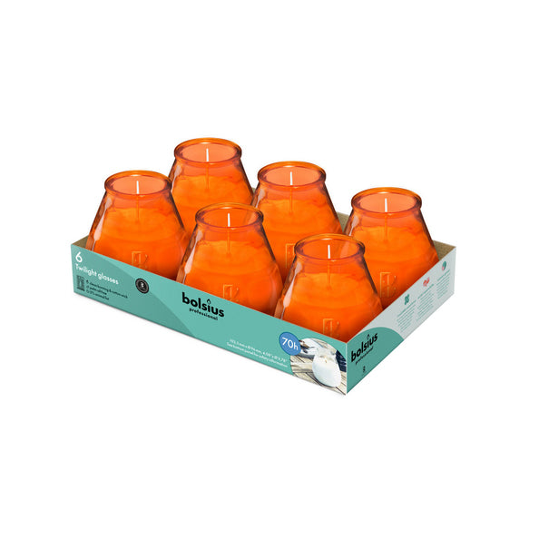 Bolsius prof twilight oranje (6 stuks)
