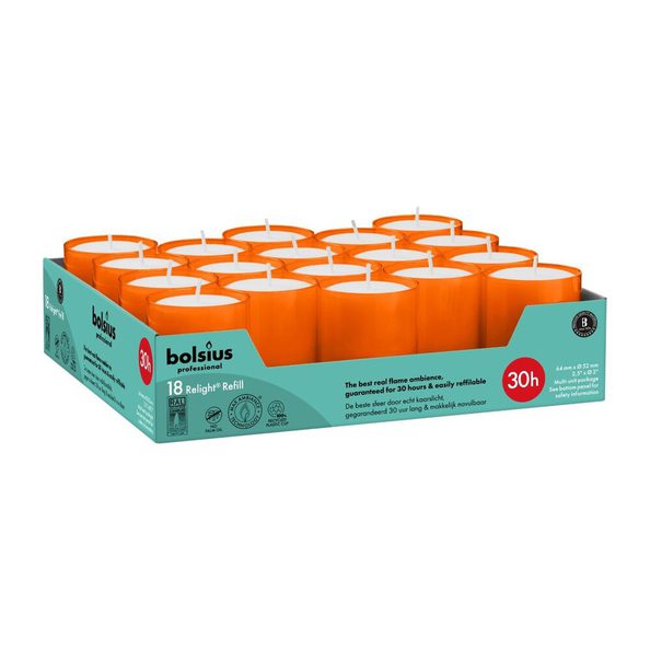 Bolsius professional relight navullingen oranje ø52x64mm 30 uur (72x)