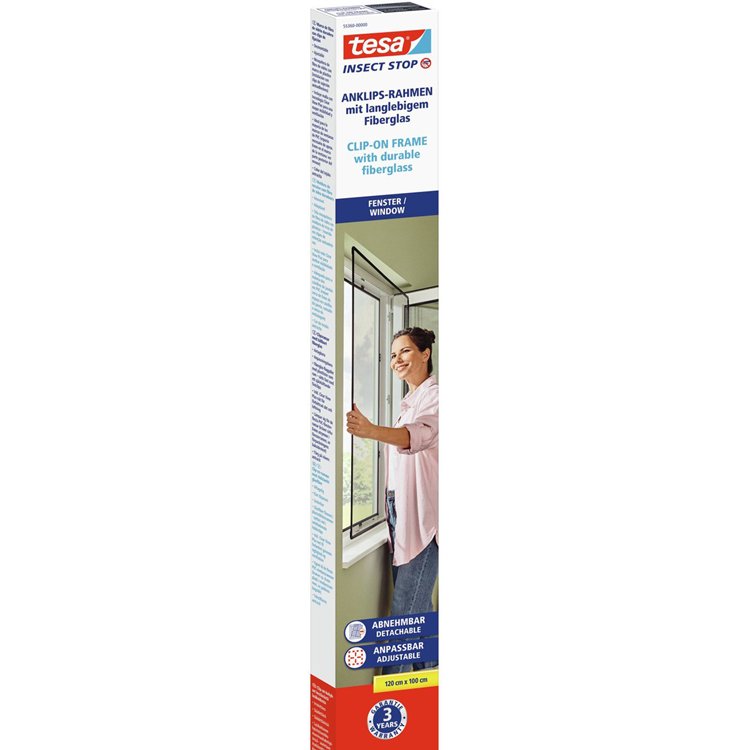 Tesa 1075234 - insect stop vliegenhor clip-onframe 1m x 1,20m | 1 stuks