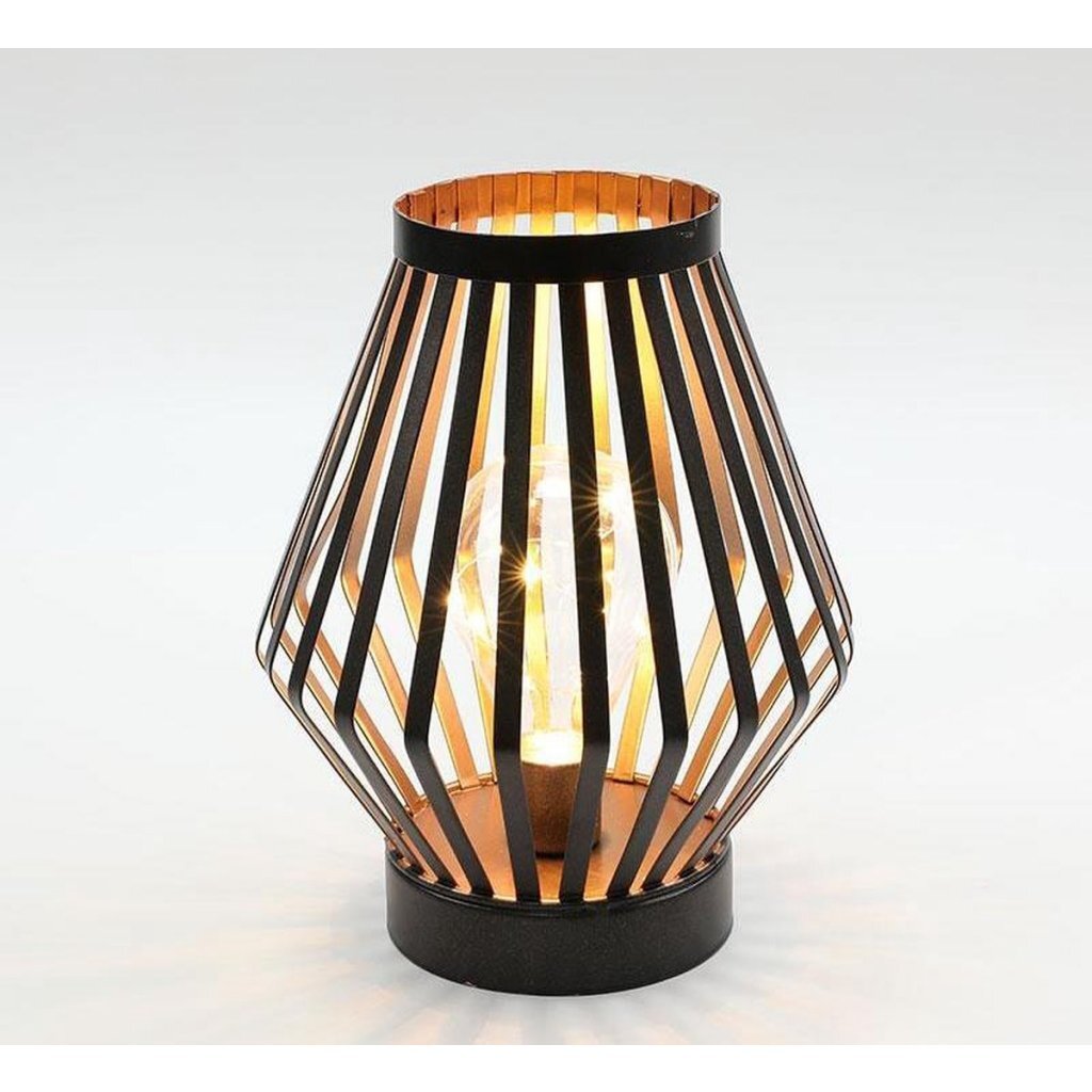 Jhy design metalen led tafellamp 17.5x22 cm brons zwart