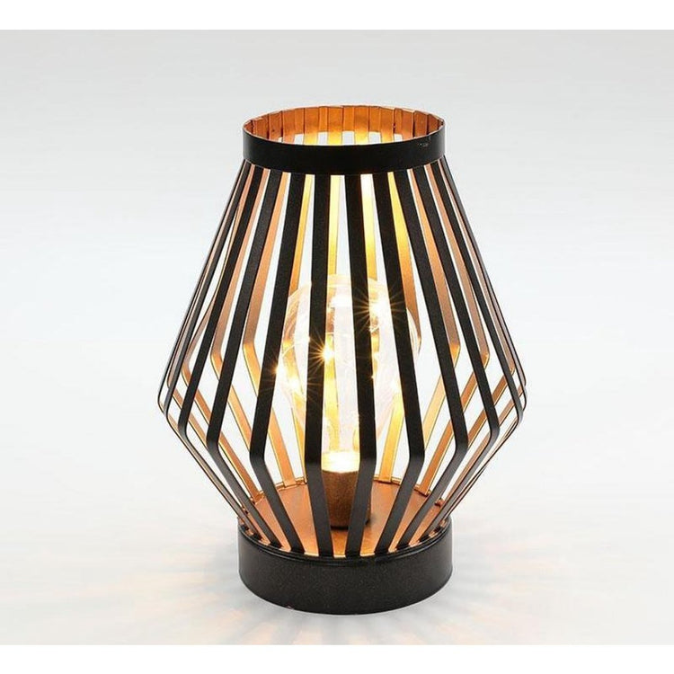 Jhy design metalen led tafellamp 17.5x22 cm brons zwart