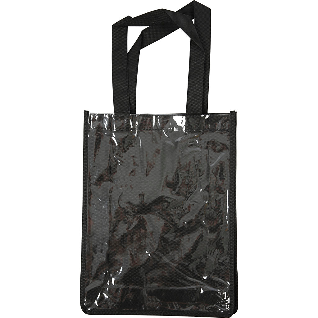 Https: www.cchobby.nl tas-met-plastic-voorkant-afm-30x23x7-cm-zwart-1-stuk