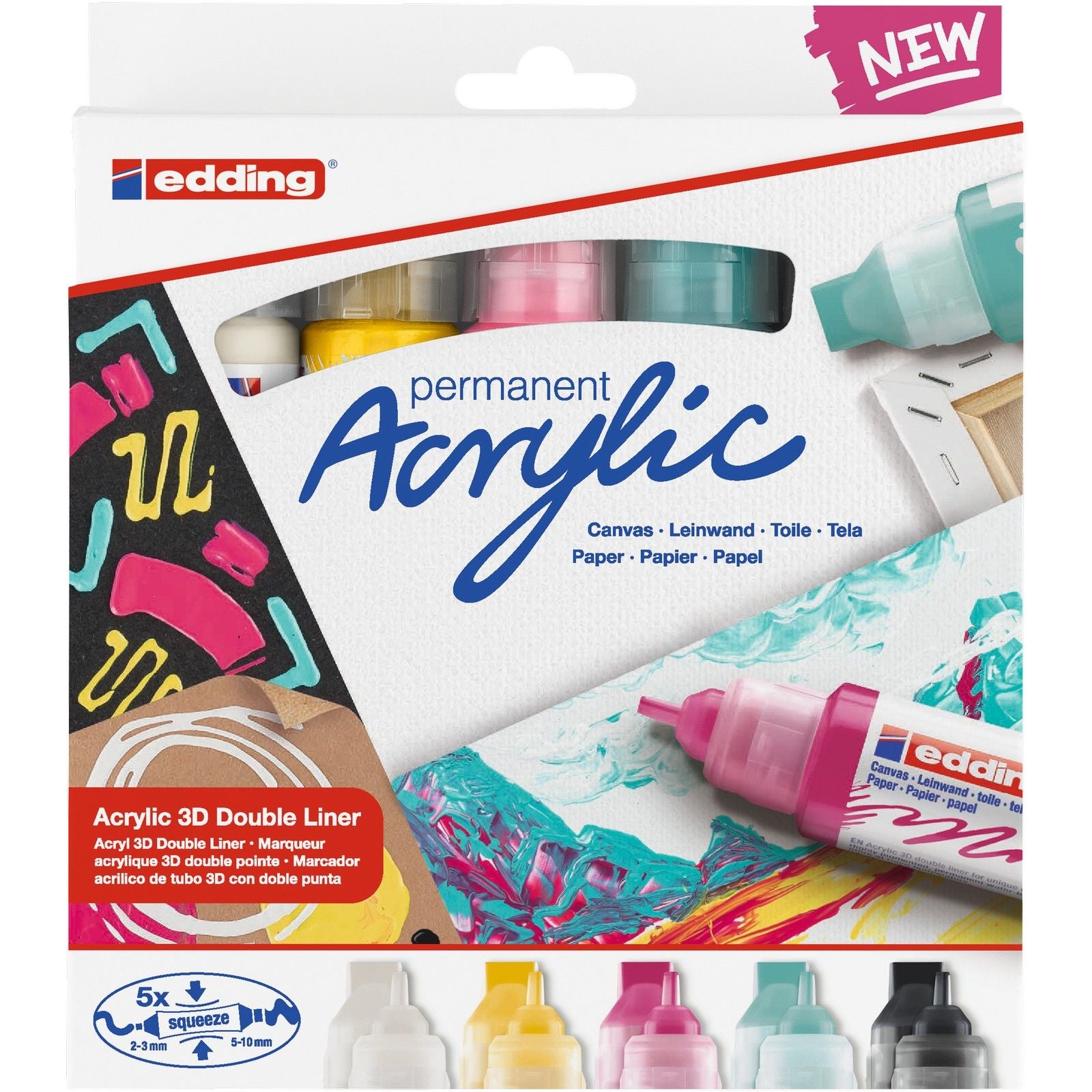 Edding 5000 • acrylic 3d double liner 5pcs set modern basic