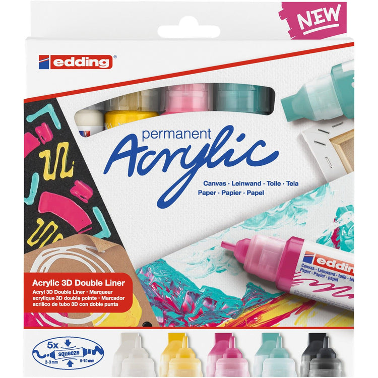 Edding 5000 • acrylic 3d double liner 5pcs set modern basic