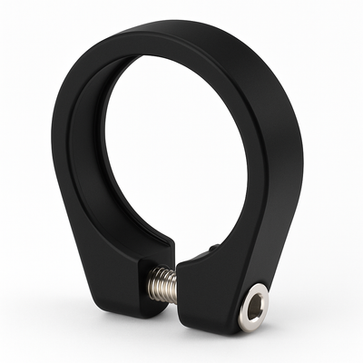 Zadelpenklem ø31.8 aluminium met inbusbout - zwart