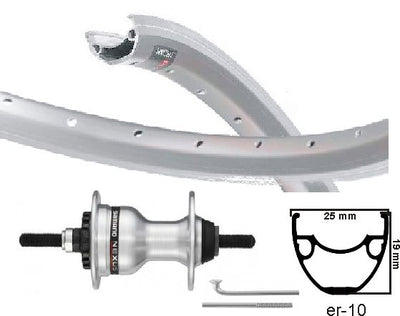 Kgs voorwiel 28 inch (622) mach-1 er-10 velg zilver rollerbrake vaste as