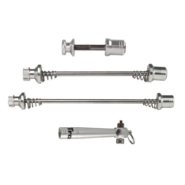 TranzX - Quick release voor achternaaf + zadelpen zilver