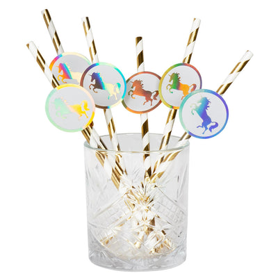 Boland papieren rietjes unicorn set a 6 stuks