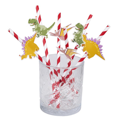Boland papieren rietjes dino party 6 stuks