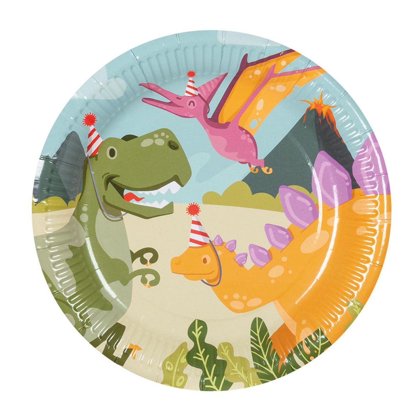 Boland papieren bordjes dino party set a 10 stuks ø23cm
