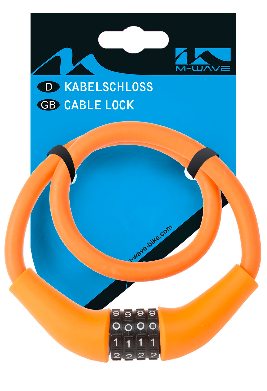 M-wave kabelcijferslot silicon 900 x 12mm - oranje