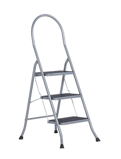 Altrex cromato huishoudtrap 3-treeds met hoge beugel silver - 500951