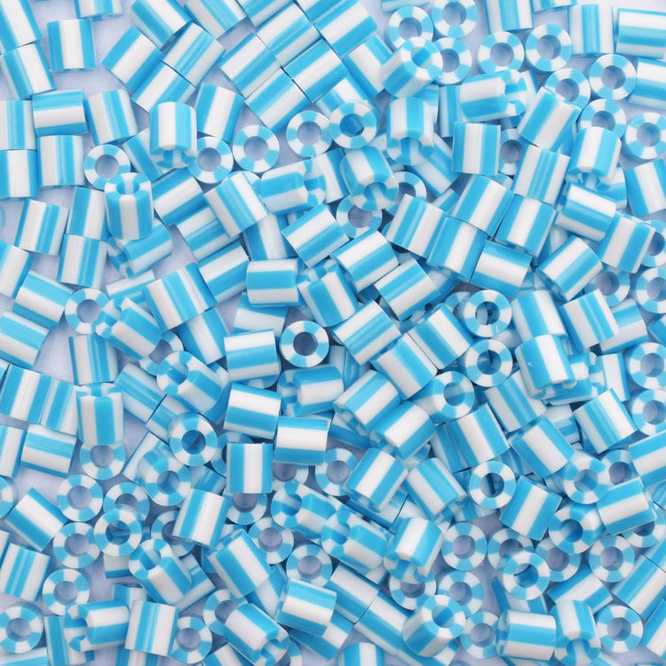 Vaessen creative • strijkkralen tweekleurig blauw-wit 550st.