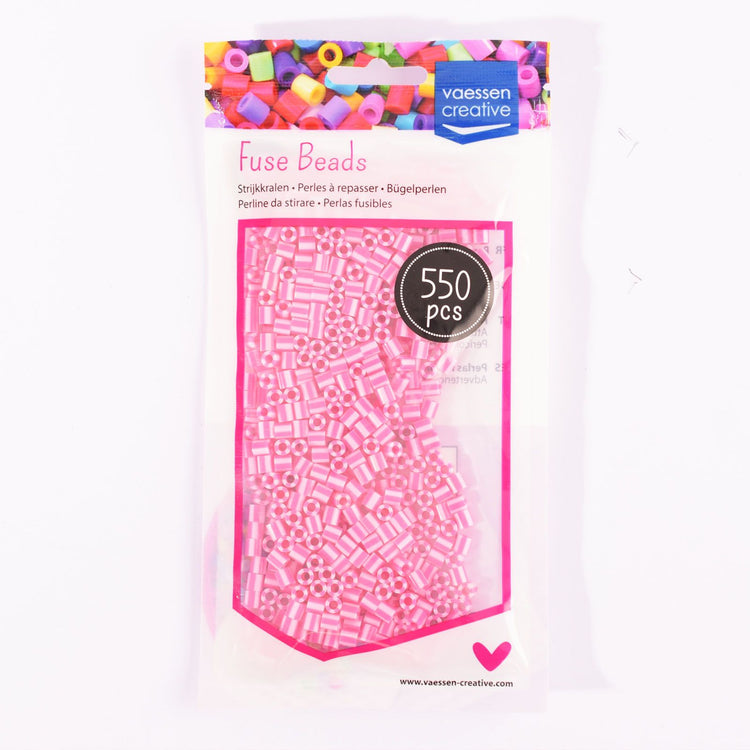 Vaessen creative • strijkkralen tweekleurig roze-fuchsia 550st.