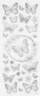 Creativ company creotime stickers vlinder zilver 10 x 24 cm 28-delig