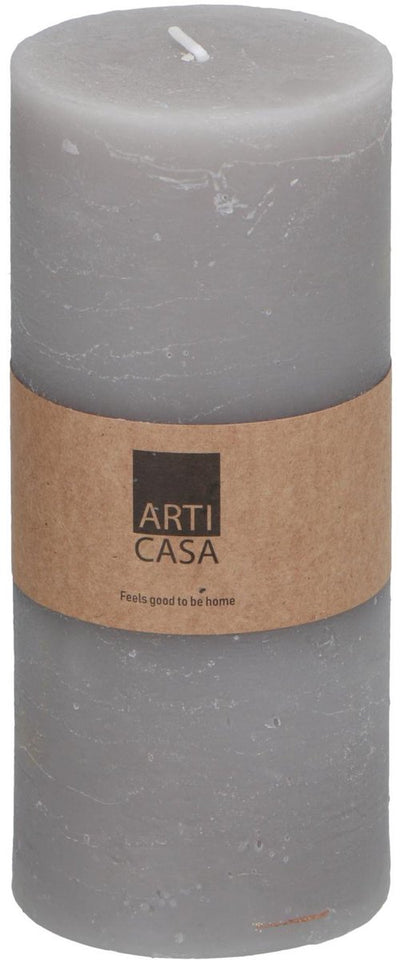 Arti casa stompkaars ø7 x 16 cm - 65 branduren - grijs