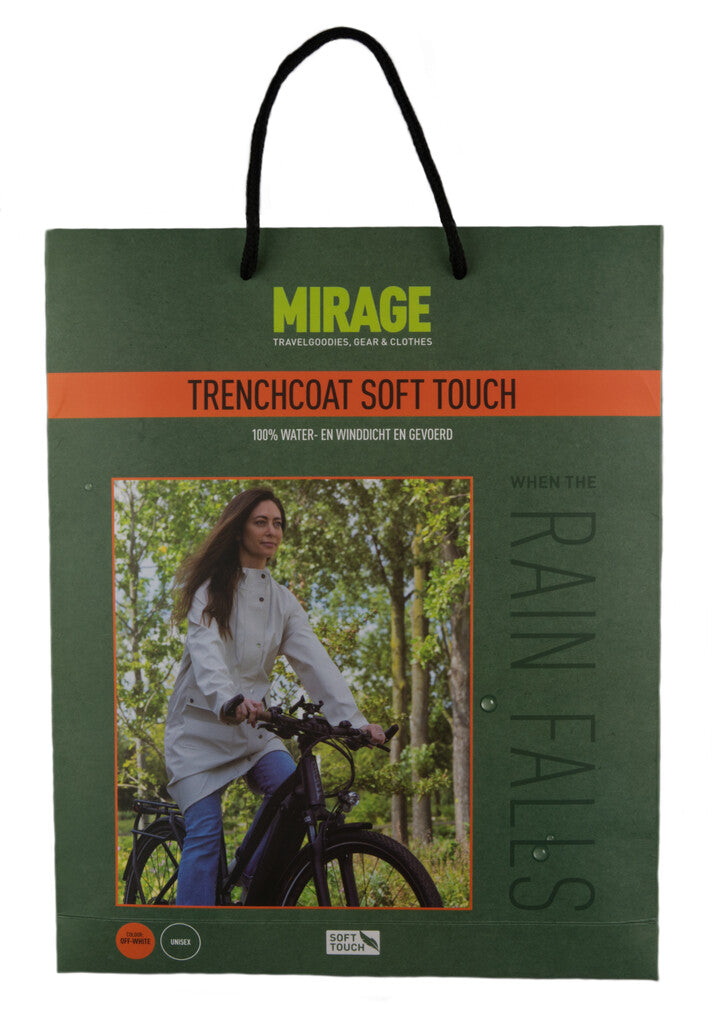 Mirage regenjas rainfall trenchcoat - maat m - gemaakt van polyester soft touch - olive green