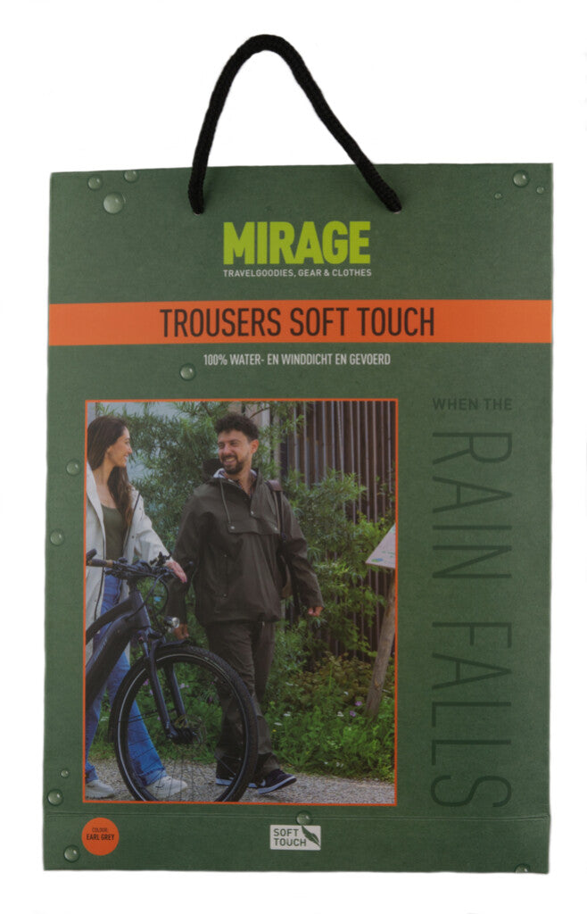 Mirage regenbroek rainfall trouser soft touch - maat l - earl grey