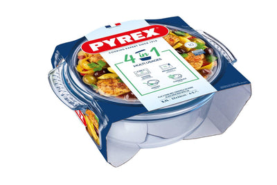 Pyrex ronde ovenschaal met deksel 4,9l