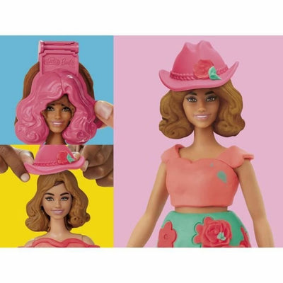 Play-doh -set barbie bloemen en franjes - maak poppenkleertjes - boetseerklei