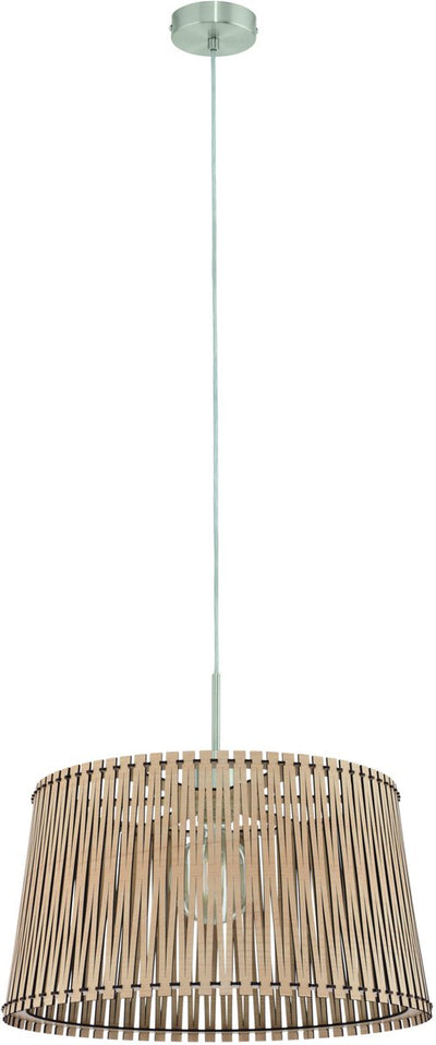 Eglo sendero - hanglamp - 1 lichts - ø450mm. - nikkel-mat - ahorn