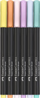 Faber-castell brushpennen - black edition - 6 stuks in karton etui - pastel kleuren - fc-116453