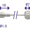 Rem binnenkabel Elvedes 2350mm RVS Slick ø1,5mm V-nippel en T-nippel (op kaart)