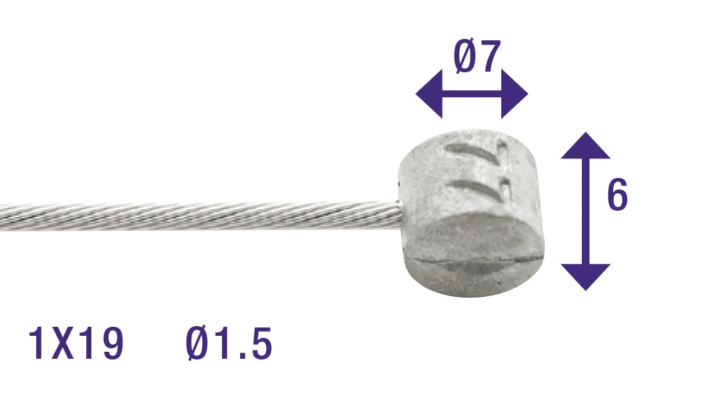 Rem binnenkabel Elvedes 2250mm RVS ø1,5mm T-nippel (op kaart)