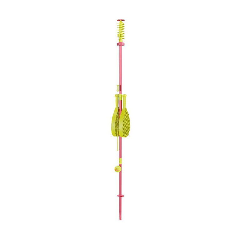 Mookie toys swingball classic - tennispaal met all surface basis - met rackethouder grondspies - rood geel