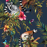 Dutch wallcoverings behang aap petrolblauw - afbeelding 1