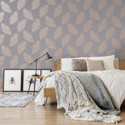 Dutch wallcoverings behang fawning feather grijs en roségoudkleurig - afbeelding 1