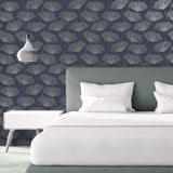 DUTCH WALLCOVERINGS DUTCH WALLCOVERINGS Behang Fleur marineblauw en grijs - afbeelding 3